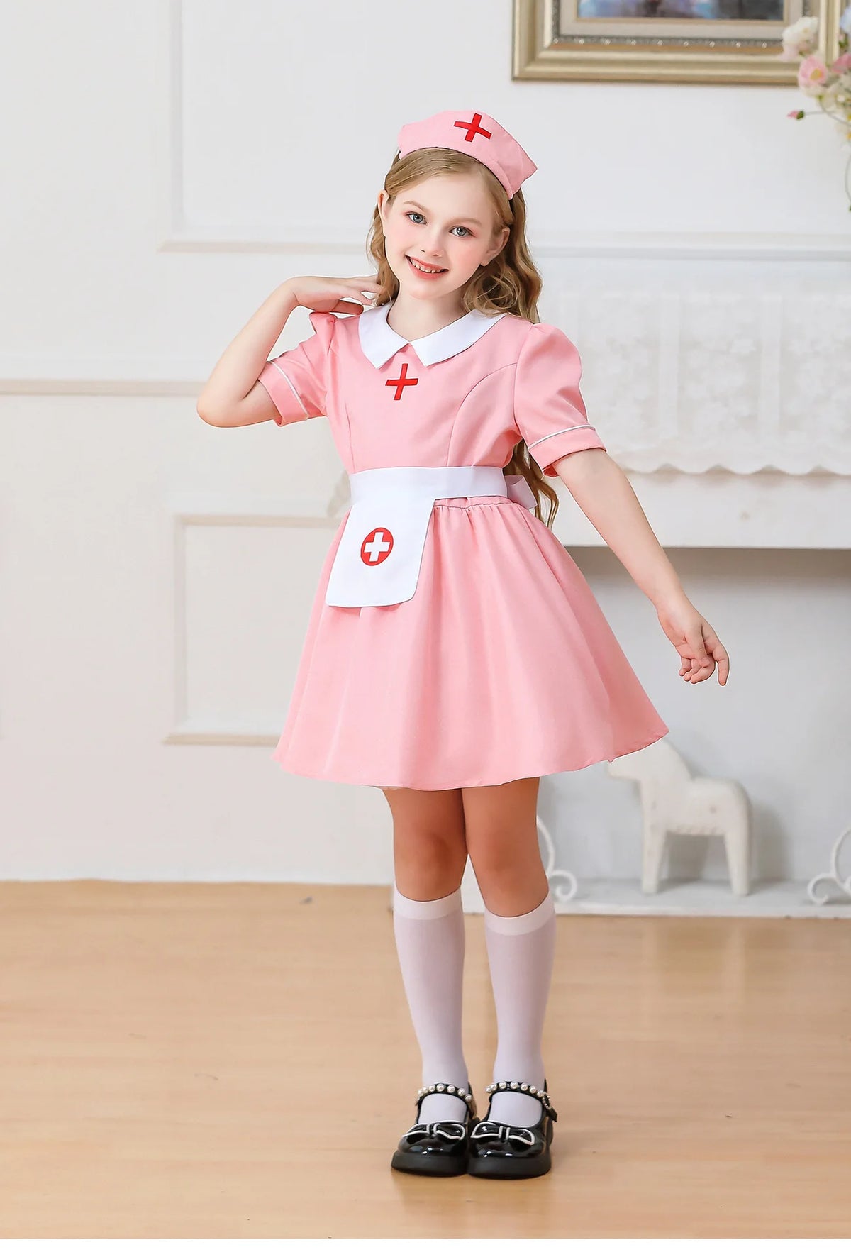 Kids Pink Nurse Doctor Costume