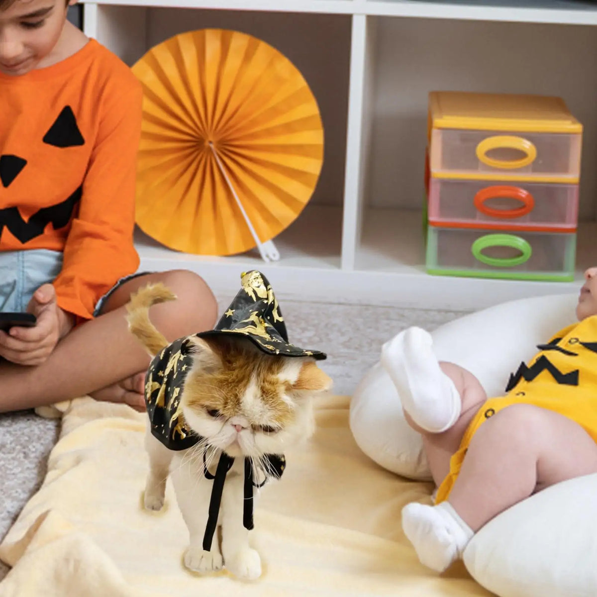 Cat Witch Cloak Hat Pet Halloween Cosplay
