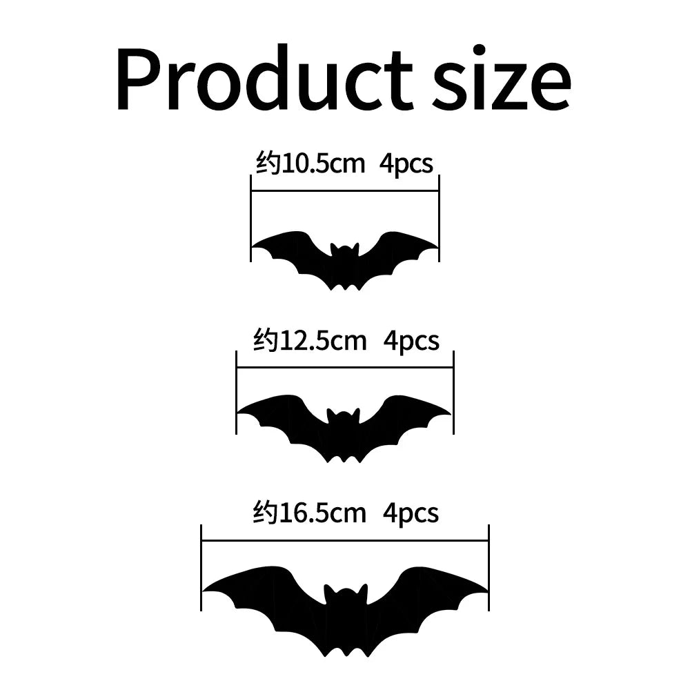 3D Bat LED Light Wall Stickers Halloween Cosplay