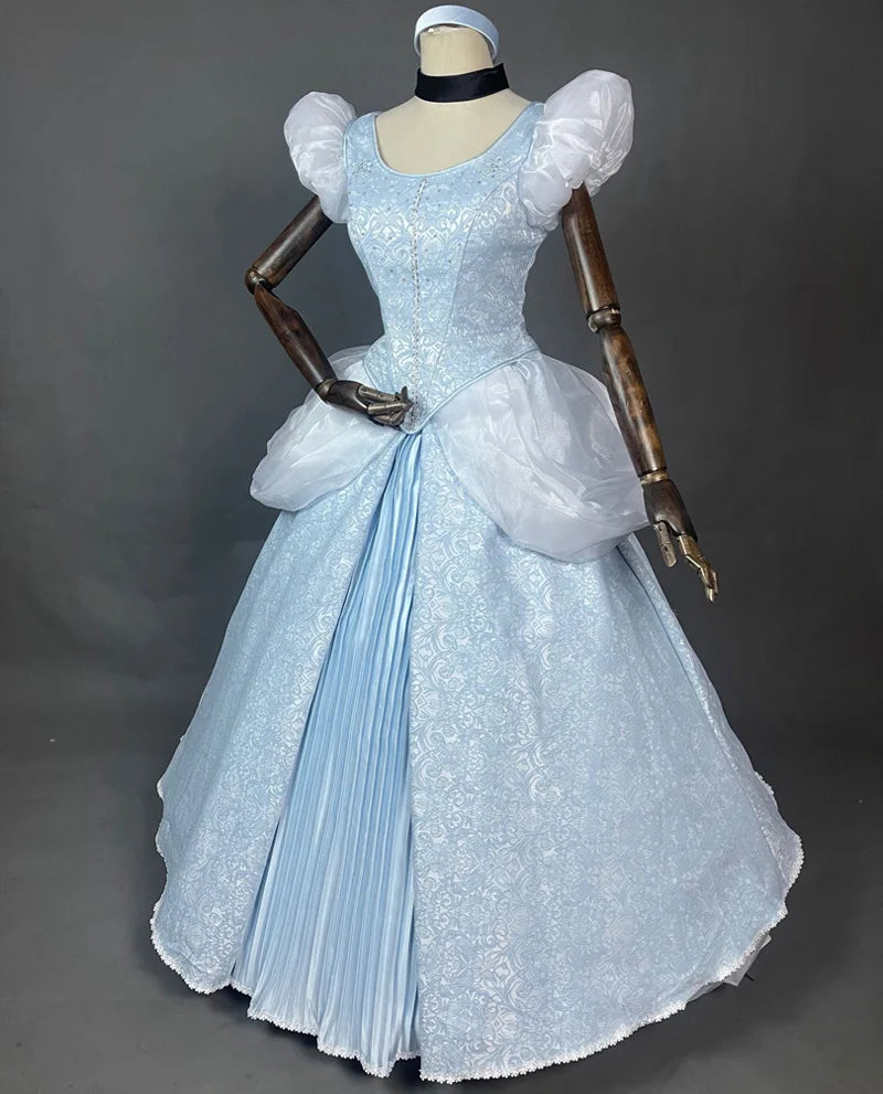 Halloween Cinderella Dress Newest High Quality Cosplay Princess Costume Adult Lace Up Corset Wedding Evening Party Ball Gown