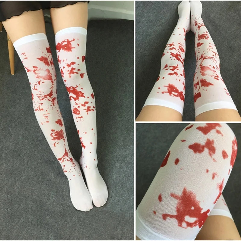 Bloody Nurse Zombie Stockings Halloween Cosplay