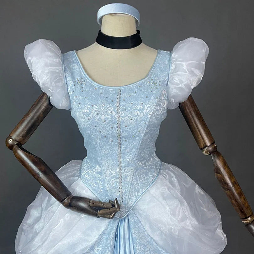 Halloween Cinderella Dress Newest High Quality Cosplay Princess Costume Adult Lace Up Corset Wedding Evening Party Ball Gown