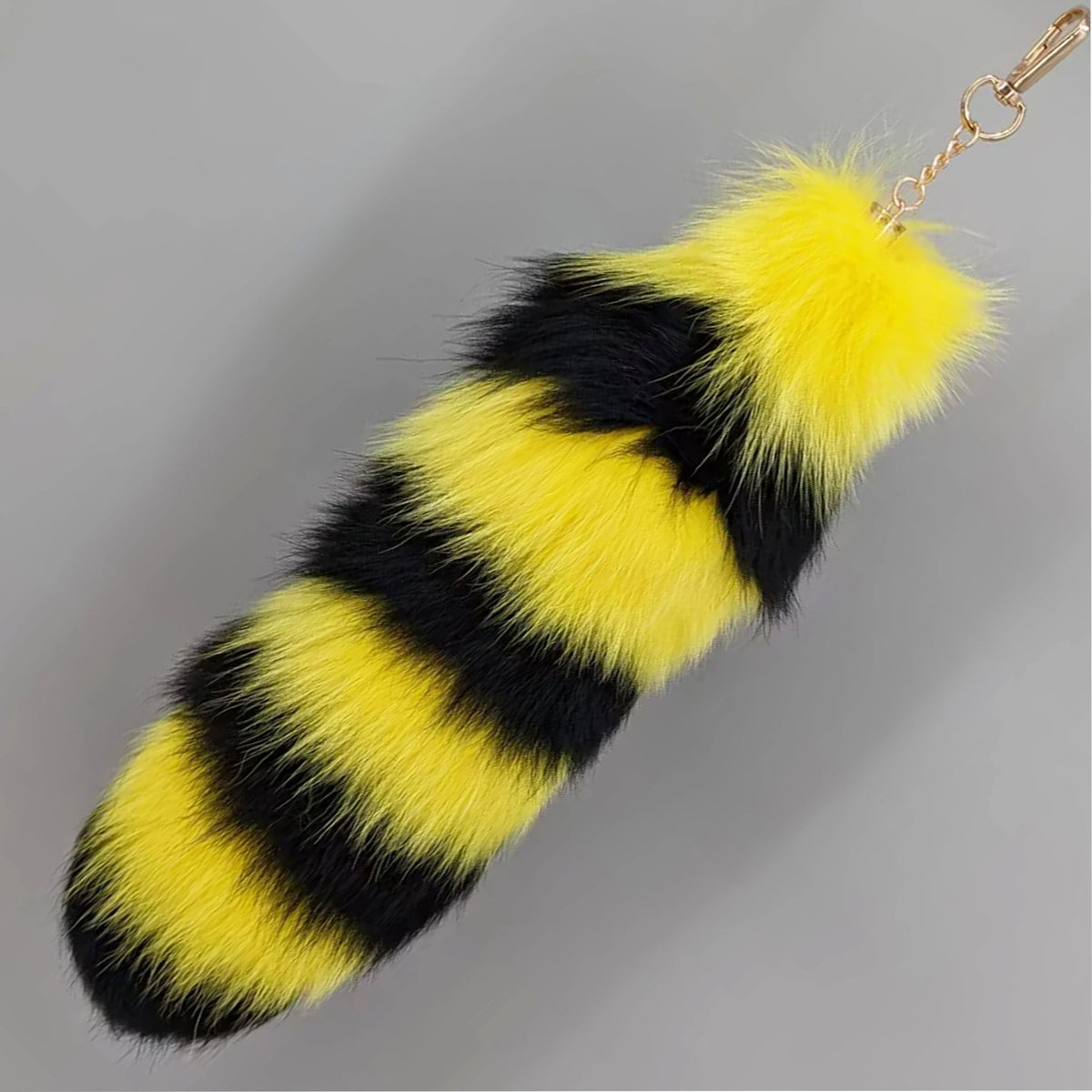 Natural Fox Fur Tail Keychain Cosplay Accessory