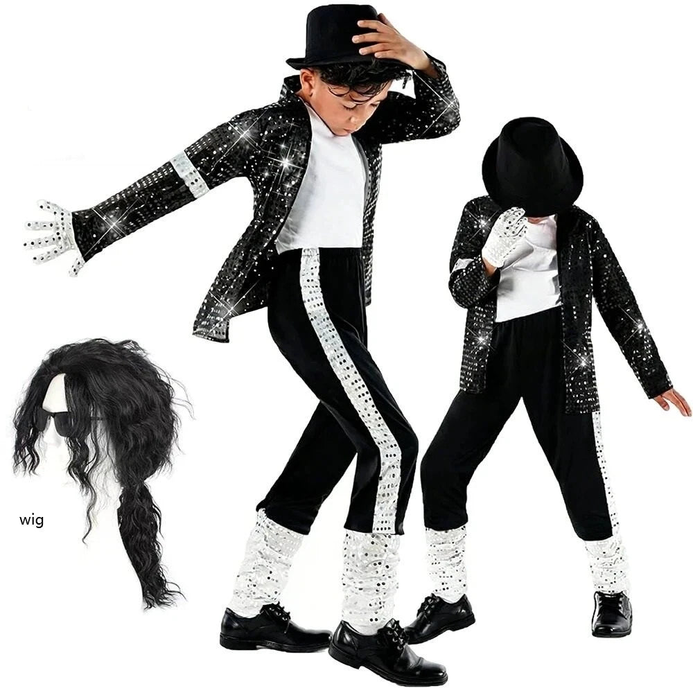 Kids Michael Jackson Pop Star Costume Halloween Cosplay
