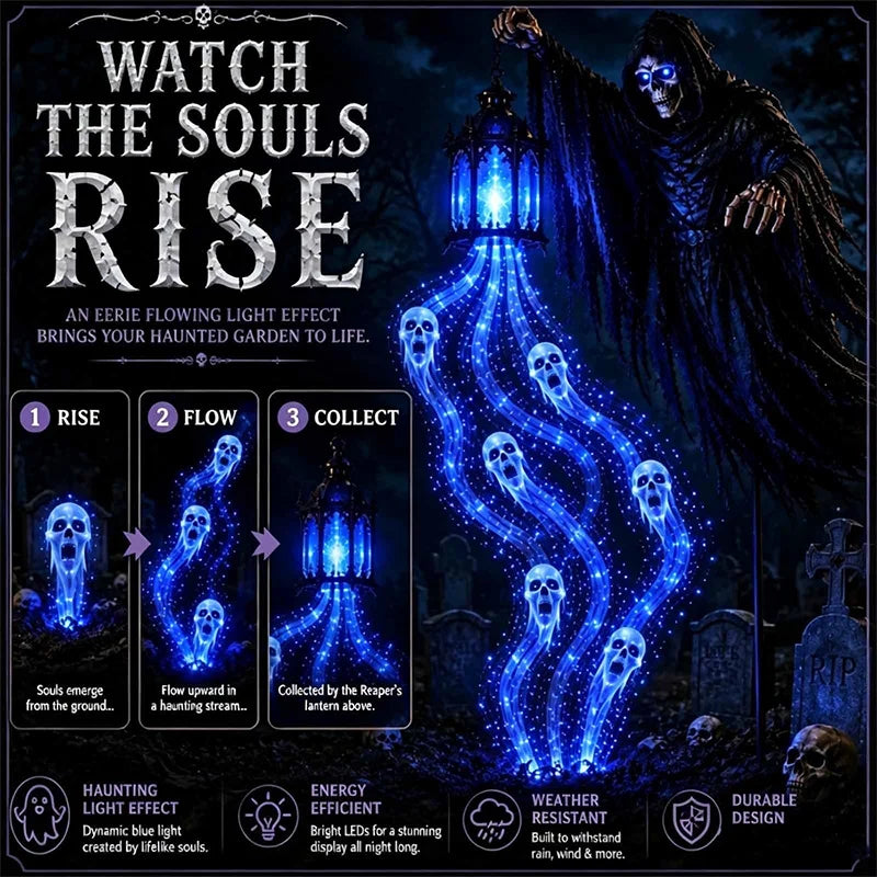 LED Light-Up Grim Reaper Garden Light Halloween Cosplay