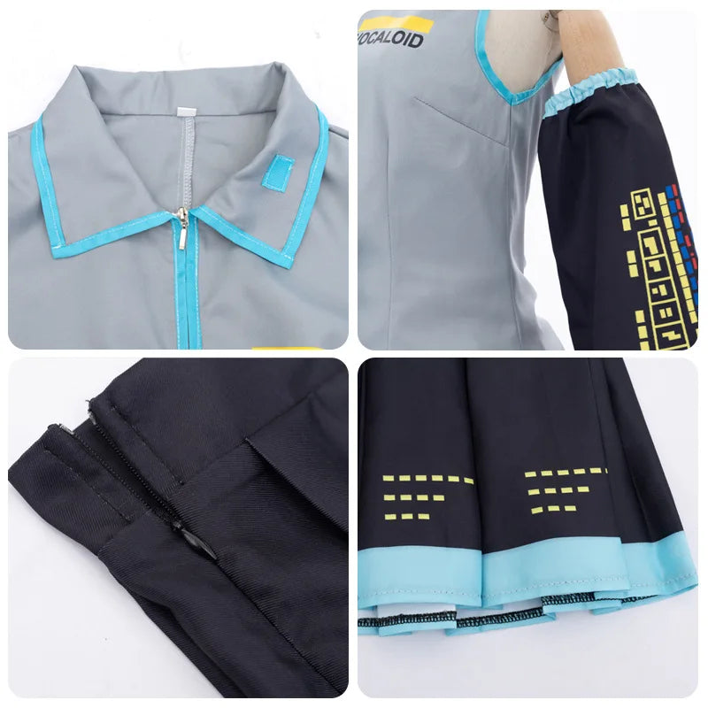 Women Miku Formula Outfit Set Halloween Cosplay