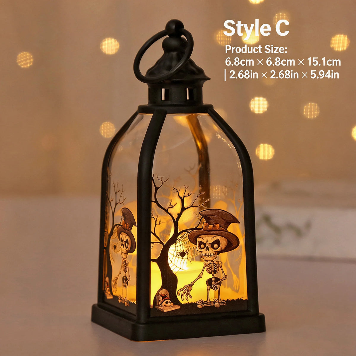 Vintage Flickering Candle LED Lantern Halloween Cosplay