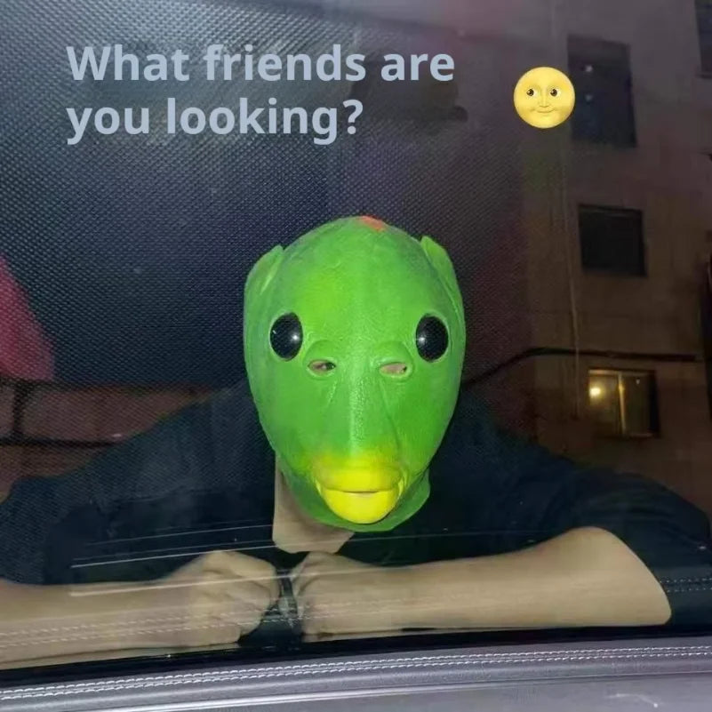 Funny Green Fish Head Latex Mask Halloween Cosplay