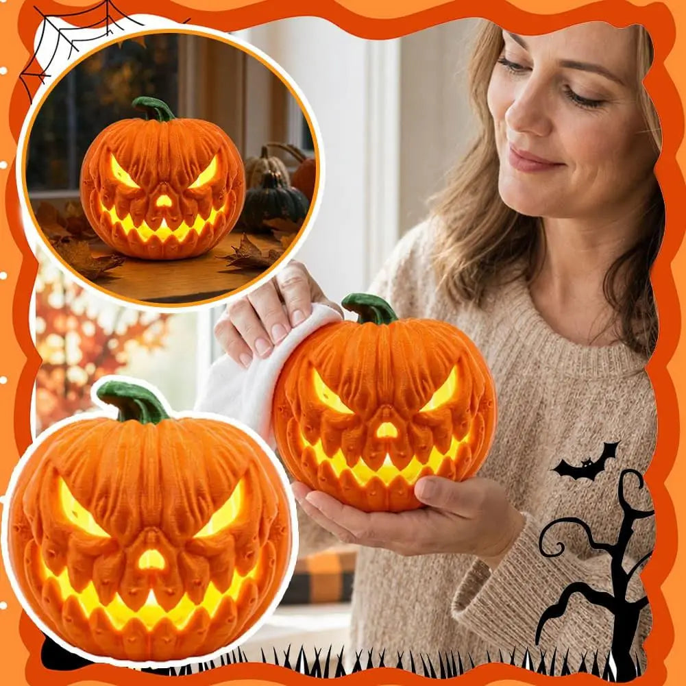 Light-Up Pumpkin Lamp Tabletop Decor Halloween Cosplay