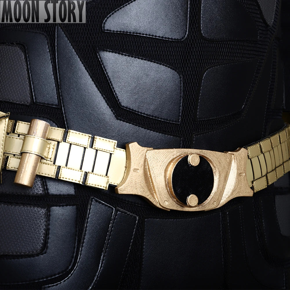 Halloween Carnival Superhero Bat Bruce Wayne Cosplay Costume Outfit Jumpsuit With Cape Mask For The Dark Knight Suit Adult Men