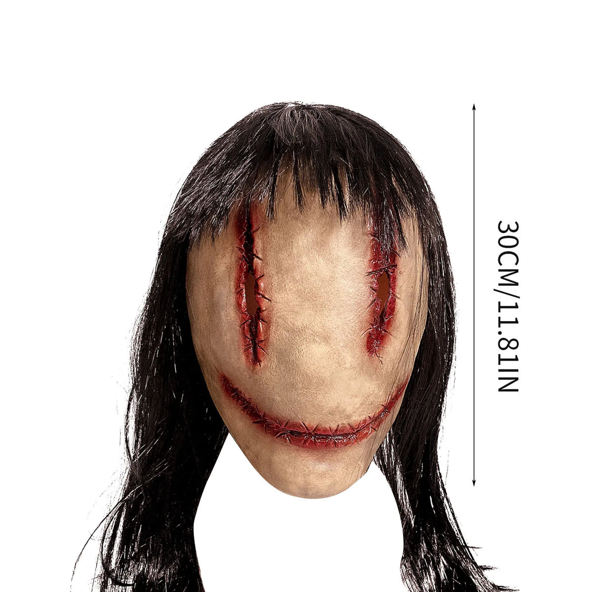 Scary Smiling Faceless Ghost Killer Latex Mask Halloween Cosplay