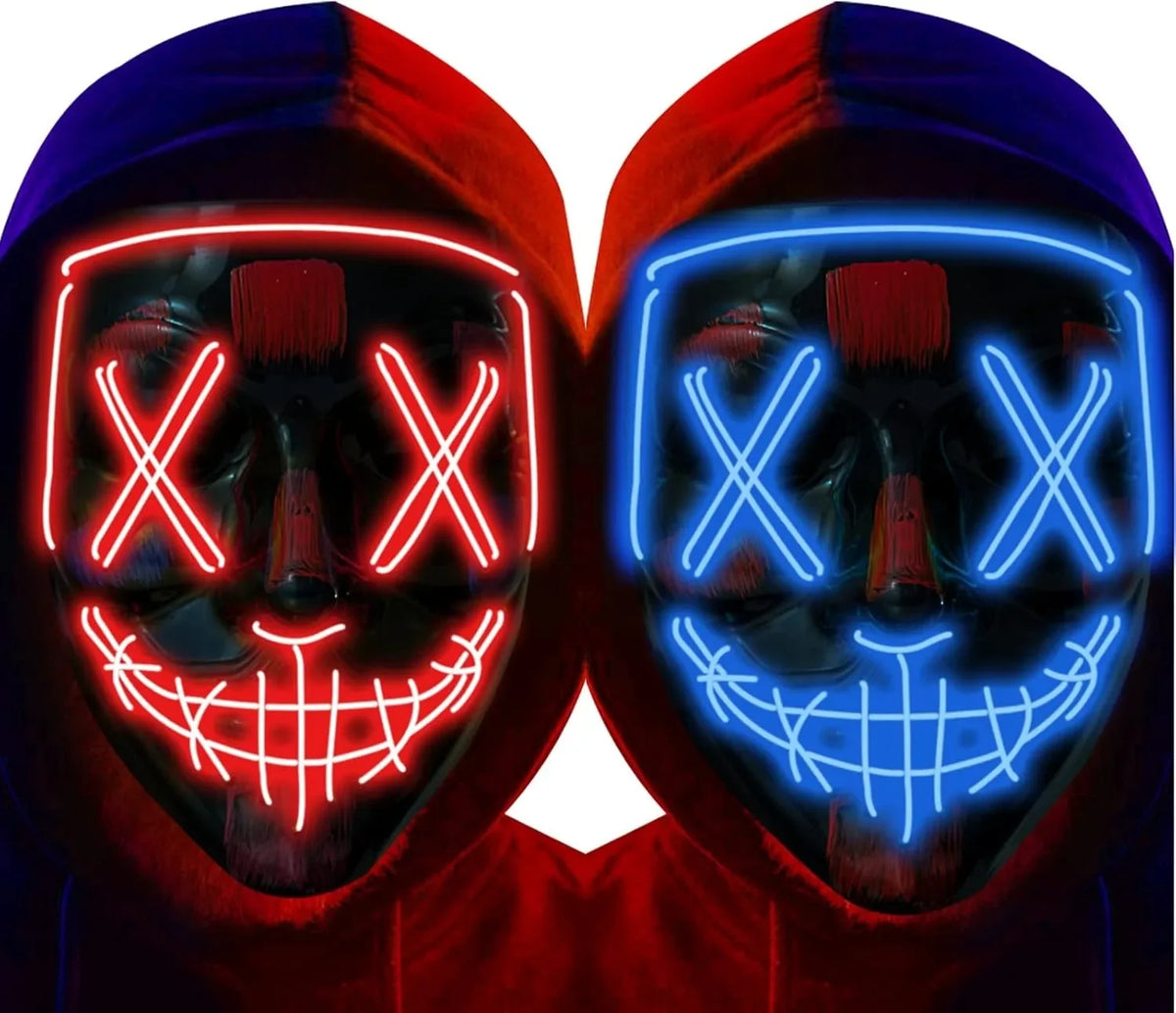 Scary LED Light Up EL Wire Mask Halloween Cosplay