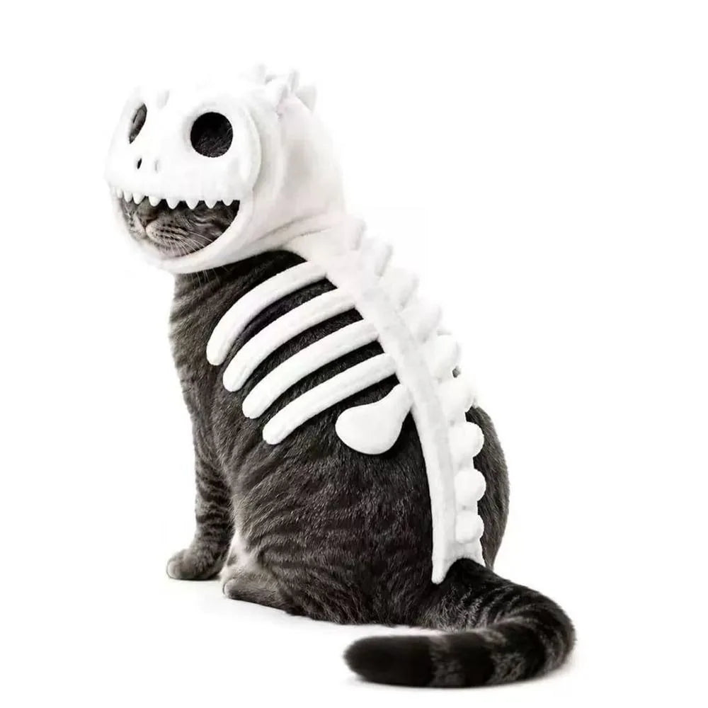 Dinosaur Skeleton Hoodie Cat Dog Halloween Cosplay