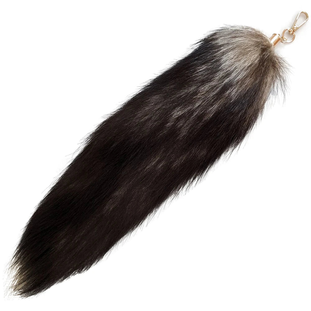 Natural Fox Fur Tail Keychain Cosplay Accessory
