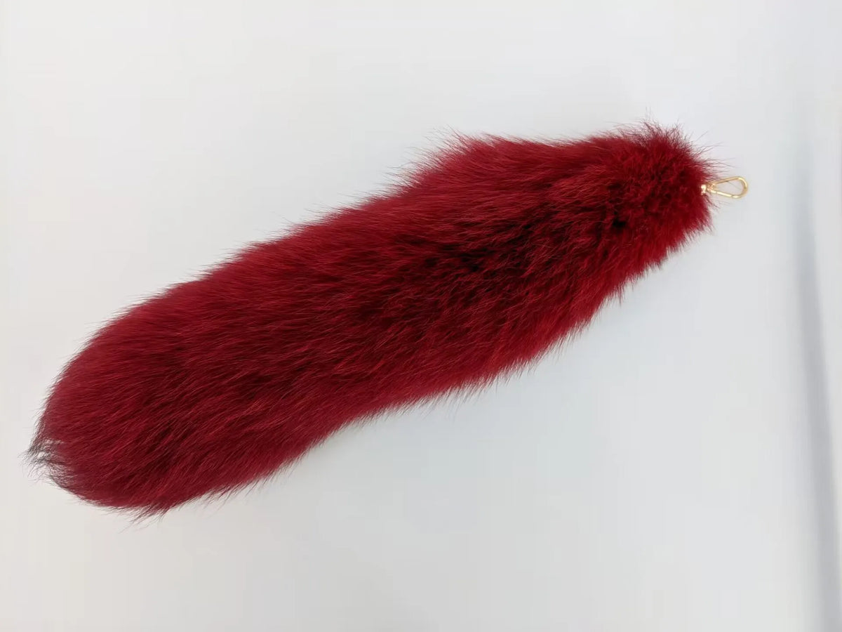Natural Fox Fur Tail Keychain Cosplay Accessory