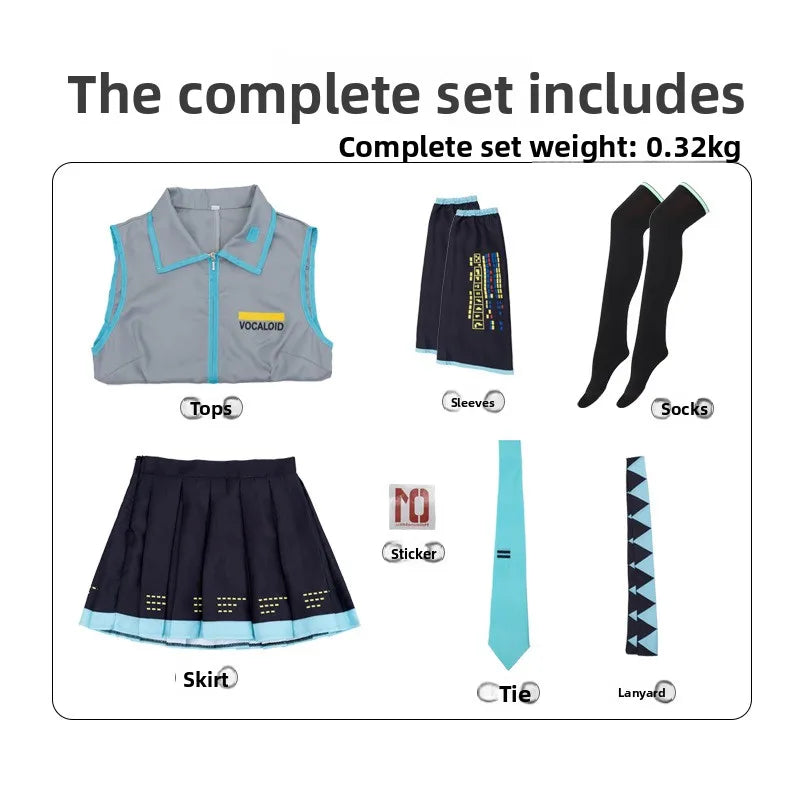 Women Miku Formula Outfit Set Halloween Cosplay