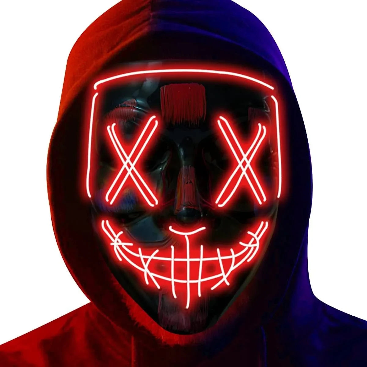 Scary LED Light Up EL Wire Mask Halloween Cosplay