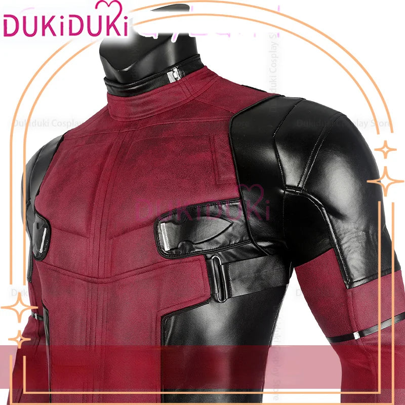 Carnival Halloween Costume Crimson Comedian Cosplay Outfit Captain Pool 2 Red Jumpsuit Outfit Comic Con Cos Roleplay Men Suit