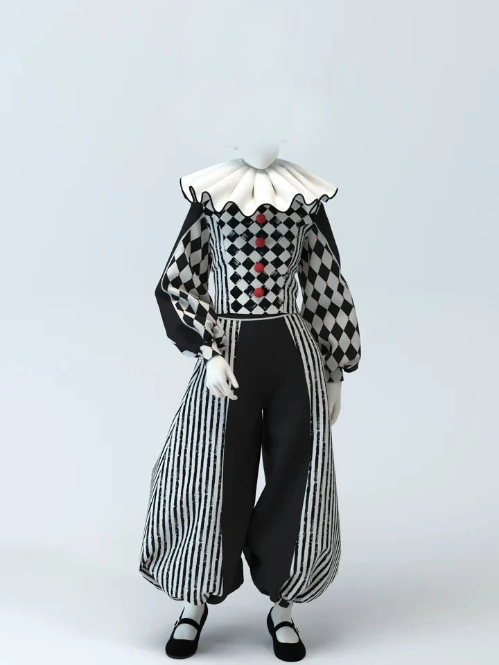 Custom Made 19th Century Vintage Jester Cosplay Costume Adult Mens Halloween Clown Joker Suit