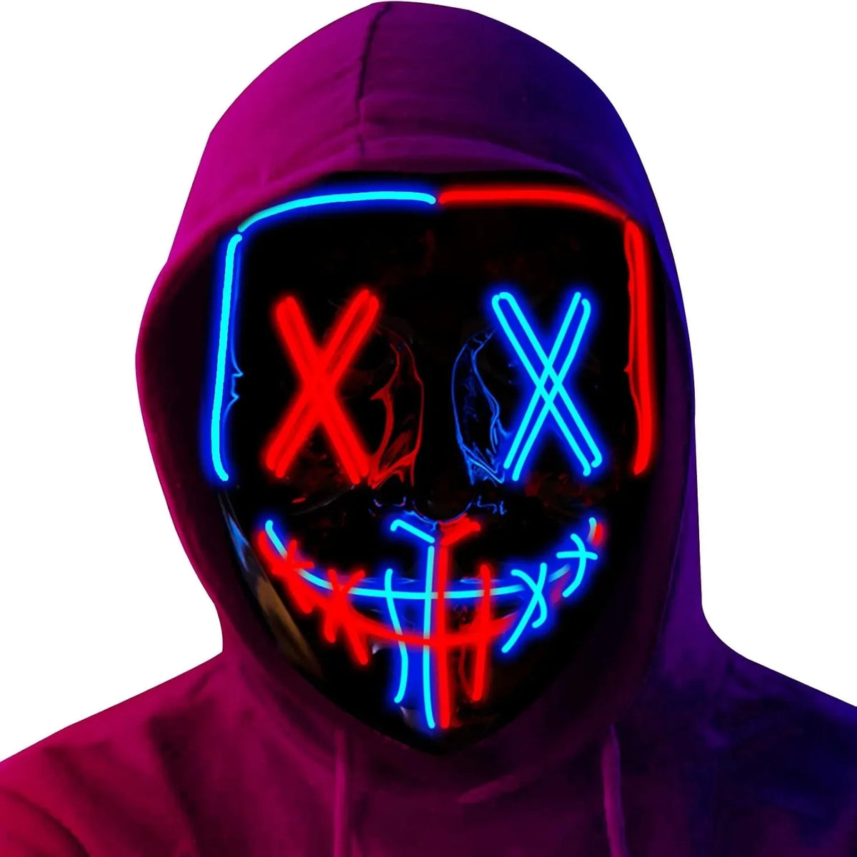 Scary LED Light Up EL Wire Mask Halloween Cosplay