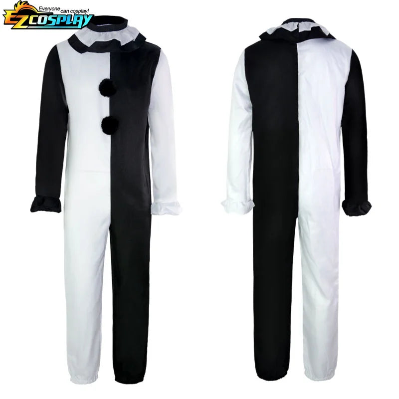 Terrifier 2 Art The Clown Costume Jumpsuit Mask Halloween Cosplay