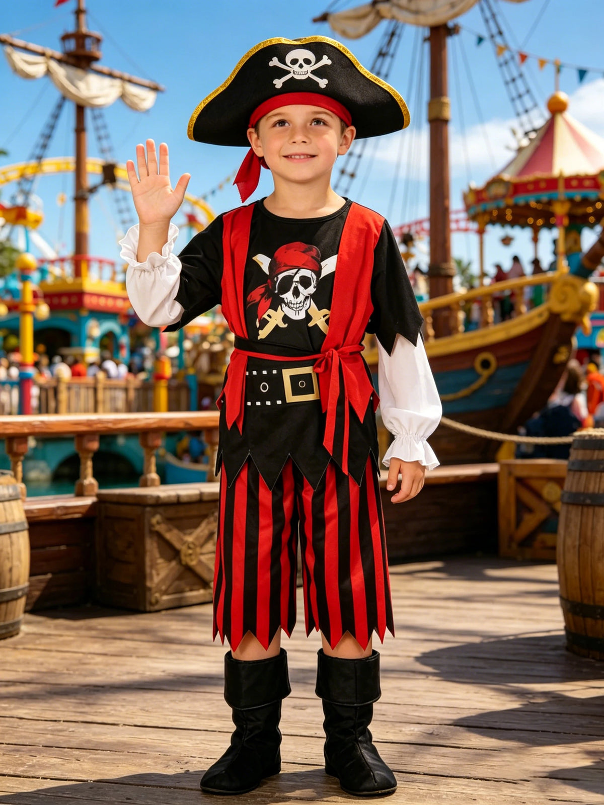 Kids Pirate Outfit Hat Set Halloween Cosplay