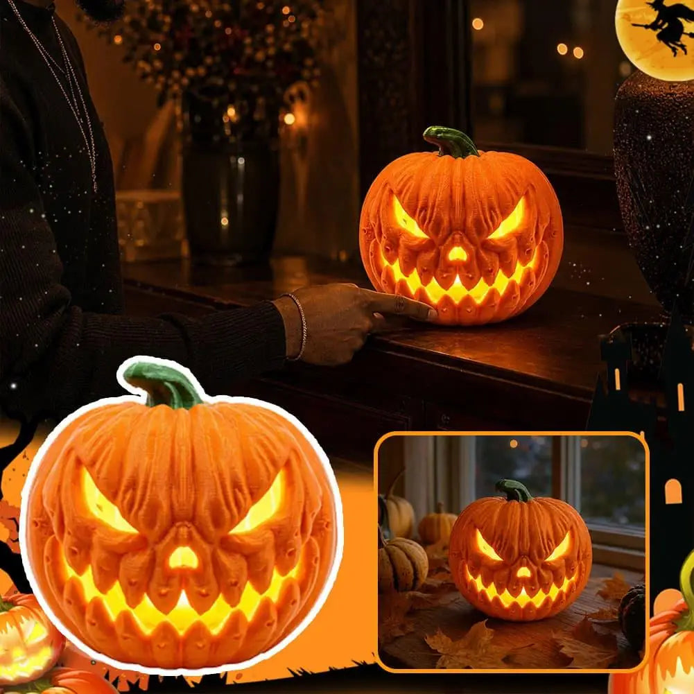 Light-Up Pumpkin Lamp Tabletop Decor Halloween Cosplay
