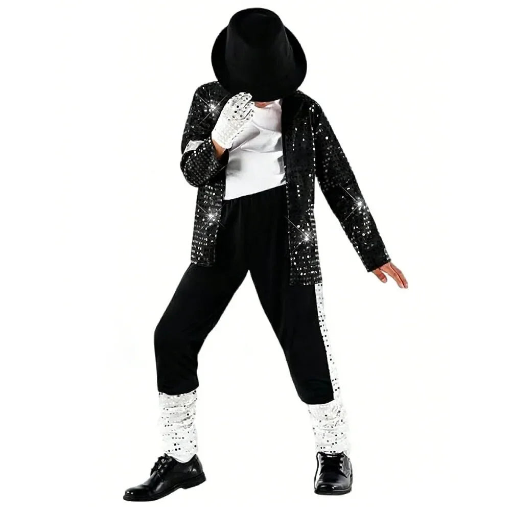 Kids Michael Jackson Pop Star Costume Halloween Cosplay