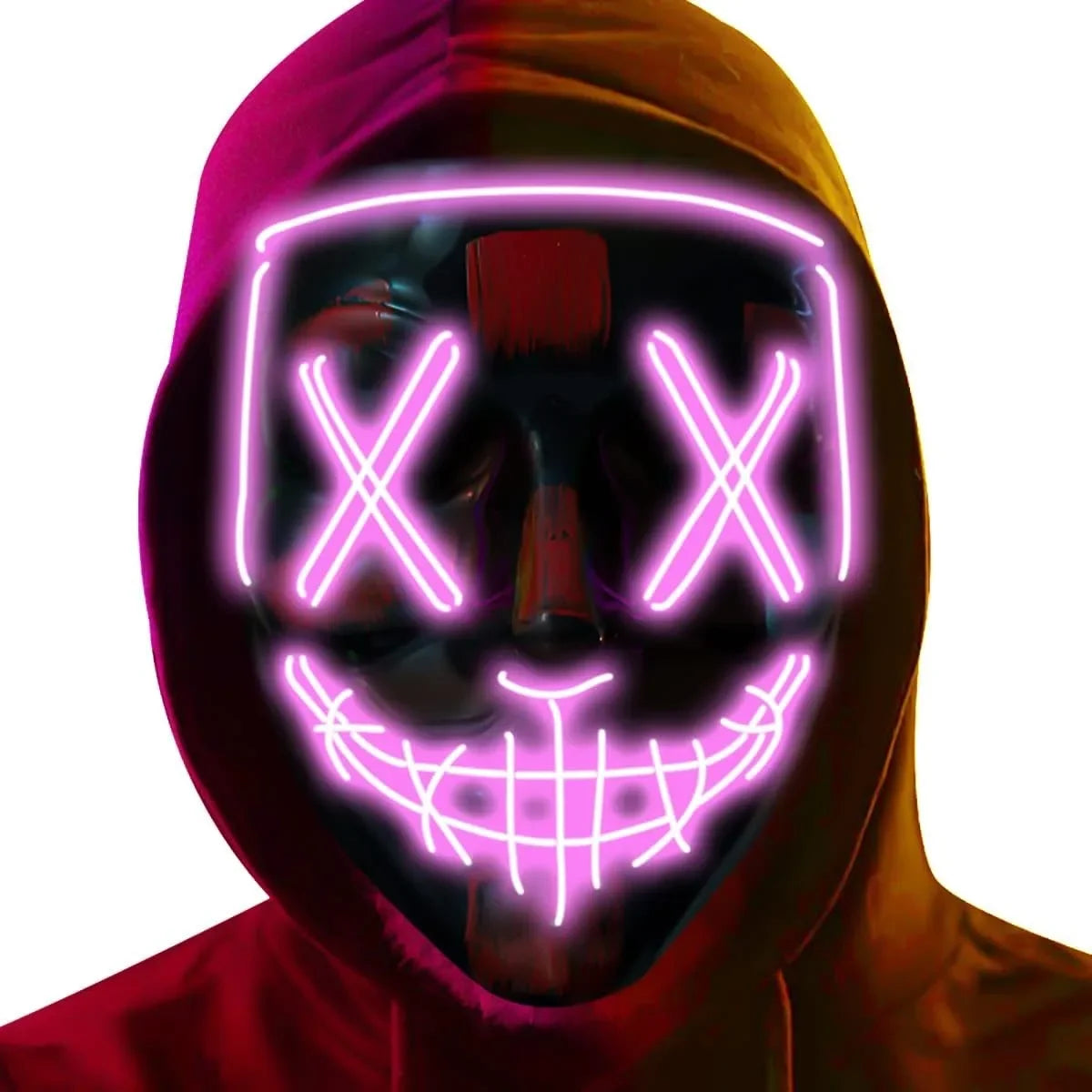 Scary LED Light Up EL Wire Mask Halloween Cosplay