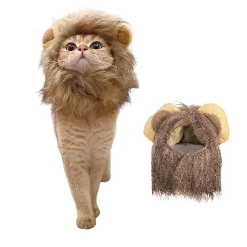 Lion Mane Hat Cat Dog Halloween Cosplay