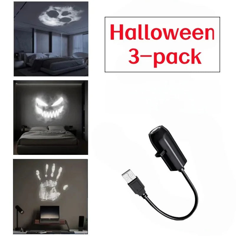 USB LED Projection Lamp,3/6pcs Patterns Light