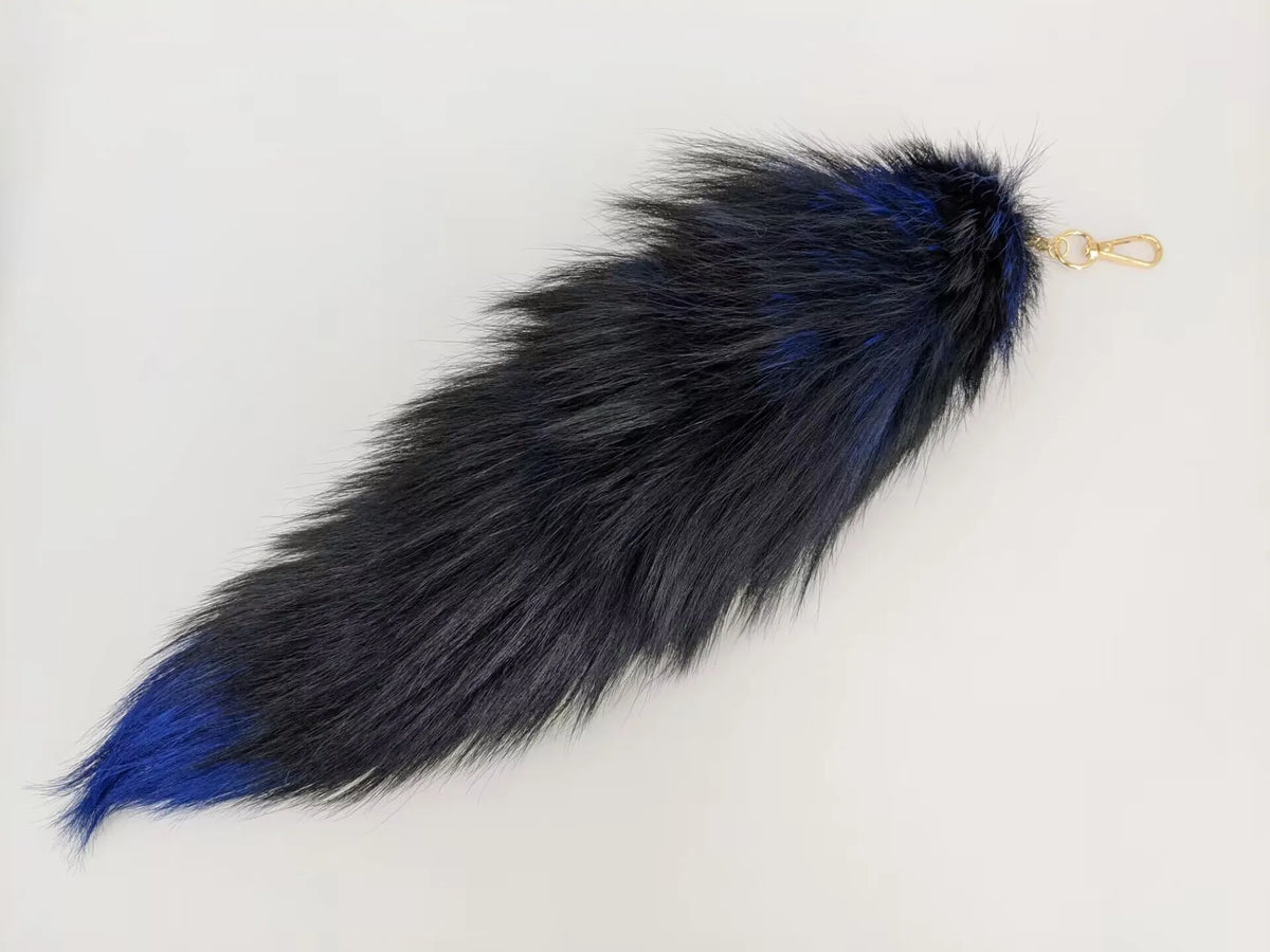 Natural Fox Fur Tail Keychain Cosplay Accessory