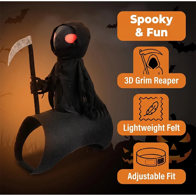 Grim Reaper Rider Outfit Cat Dog Halloween Cosplay