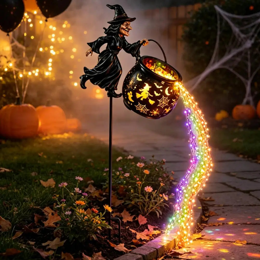 Witch Cauldron LED Stake Light Halloween Cosplay
