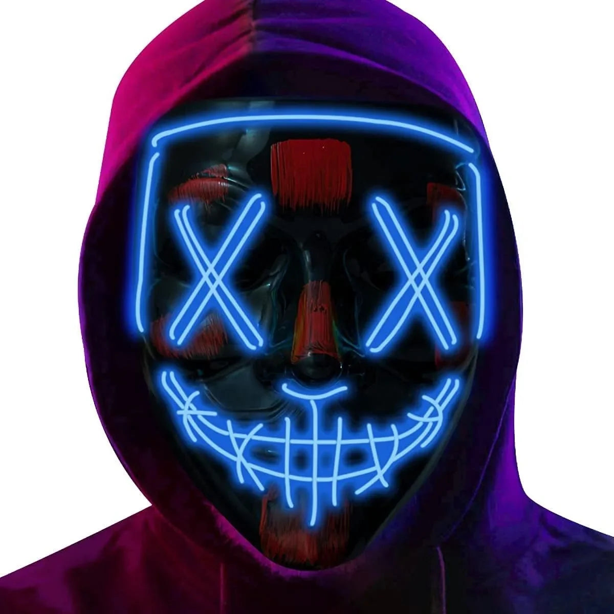 Scary LED Light Up EL Wire Mask Halloween Cosplay