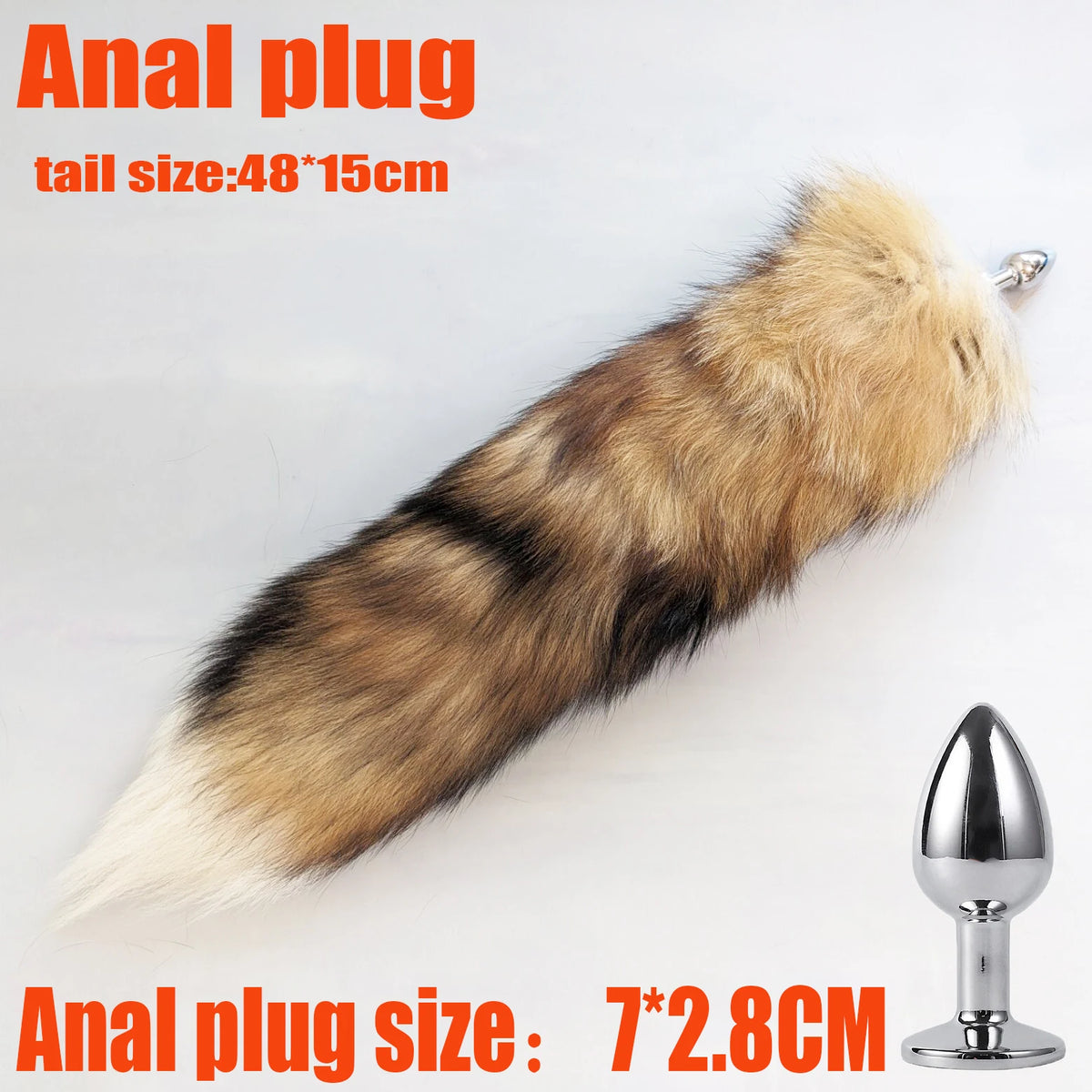Natural Fox Fur Tail Keychain Cosplay Accessory