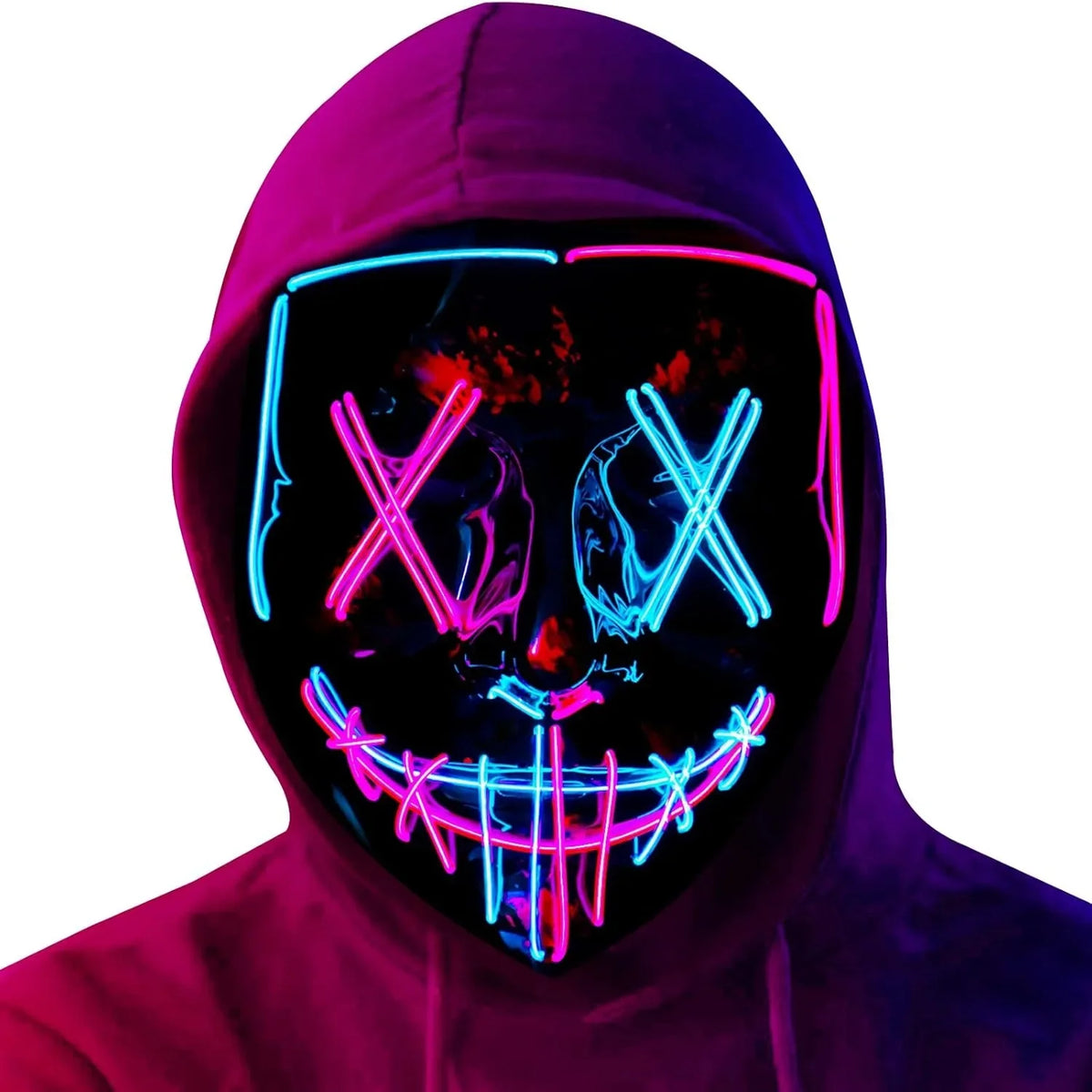 Scary LED Light Up EL Wire Mask Halloween Cosplay