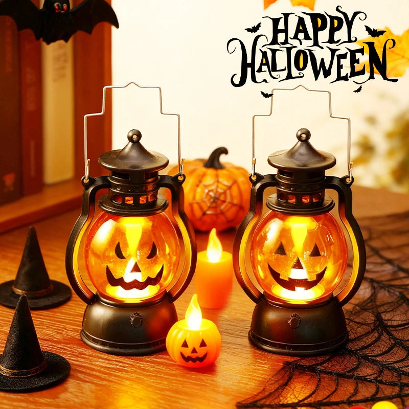 Halloween Pumpkin Lantern Hand-held Oil Lamp Skull Decoration Skeleton Lantern, Bar, Party Halloween Atmosphere Props