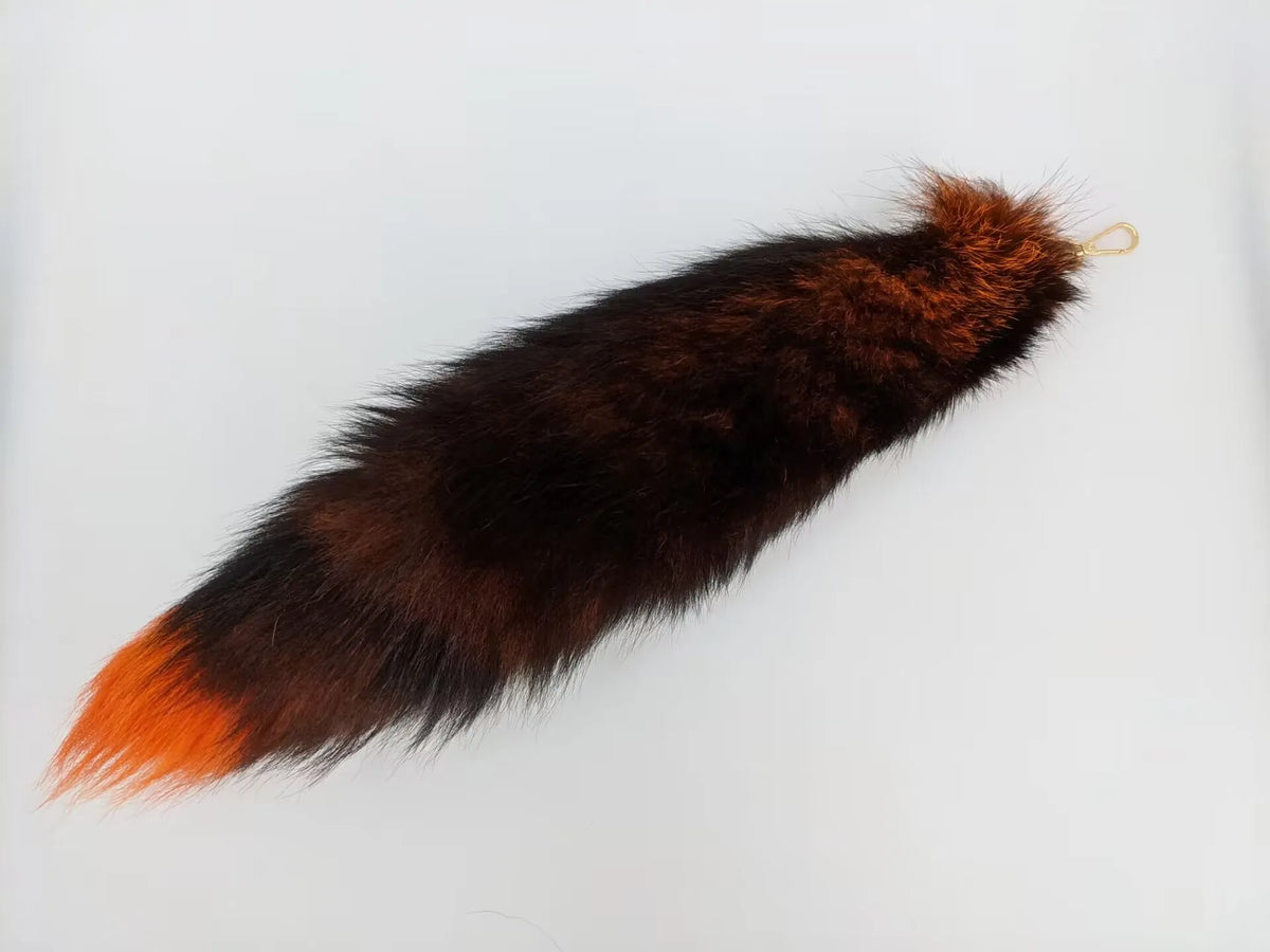 Natural Fox Fur Tail Keychain Cosplay Accessory