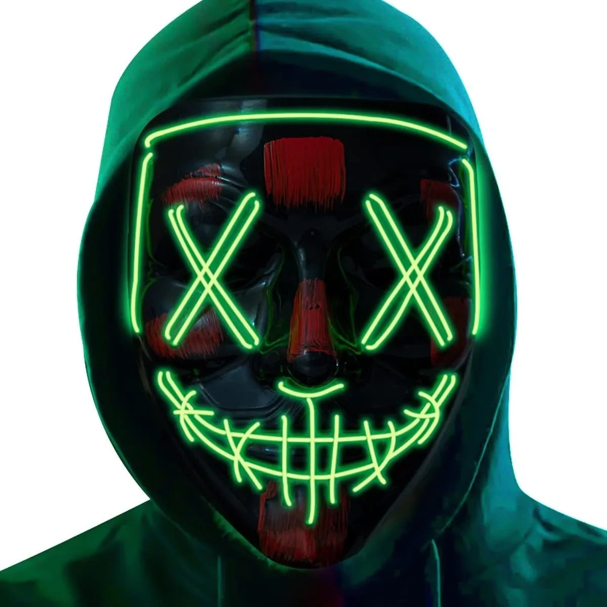 Scary LED Light Up EL Wire Mask Halloween Cosplay