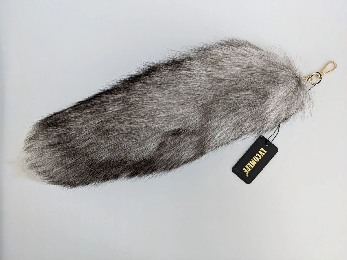 Natural Fox Fur Tail Keychain Cosplay Accessory