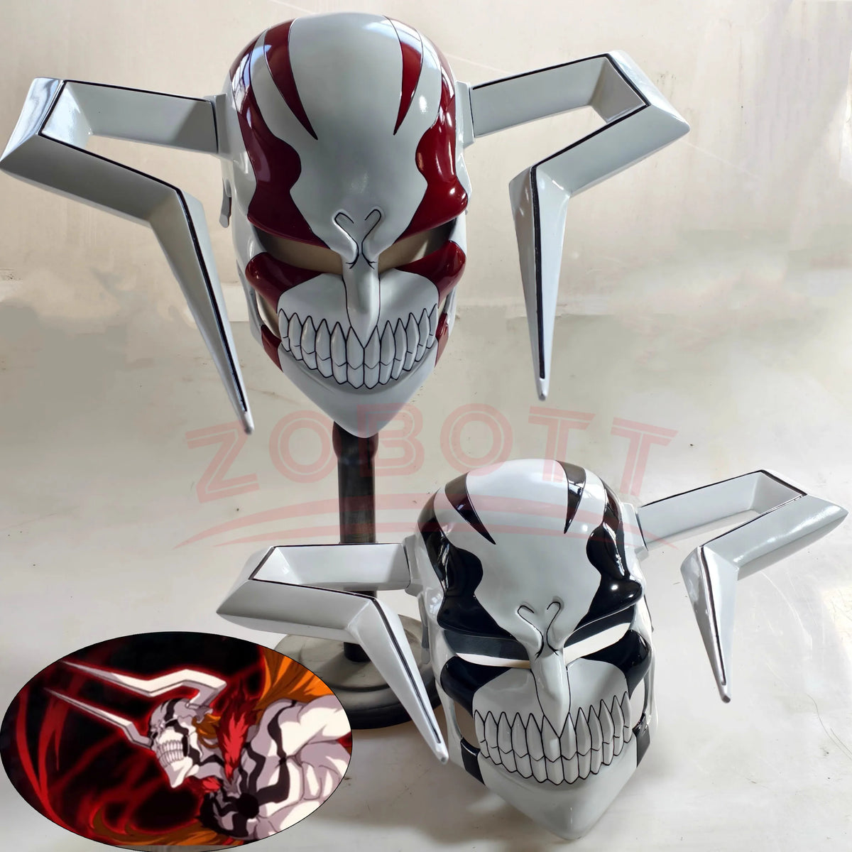 Japanese Anime Grim Reaper Kurosaki Ichigo Void Mask Bull Head Helmet Festival Ball Cosplay Party Face Mask For Men Women