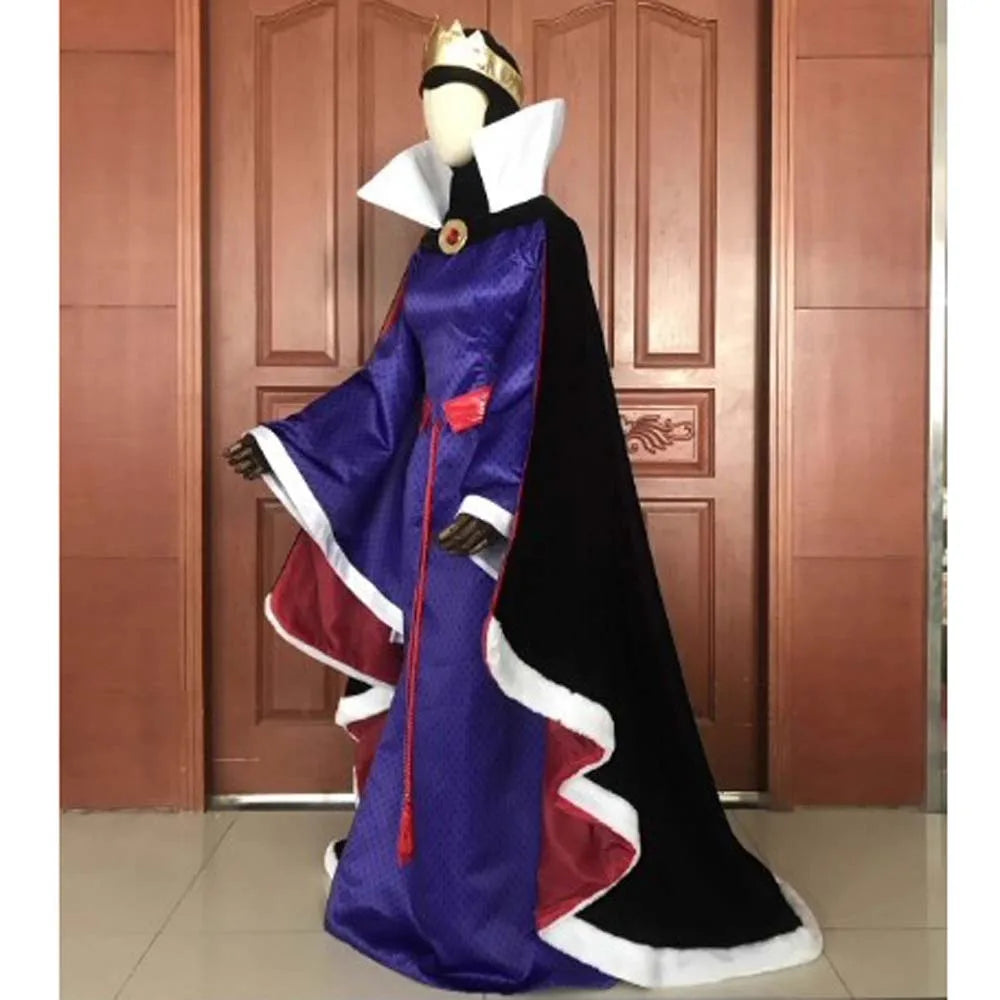 Top Quality Snow Princess Queen Evil Cosplay Costume Halloween Party Dress Adult Women