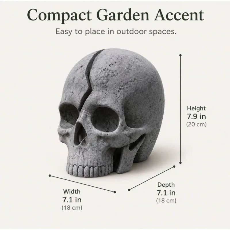 LED Light Up Crack Skull Figurine Halloween Cosplay