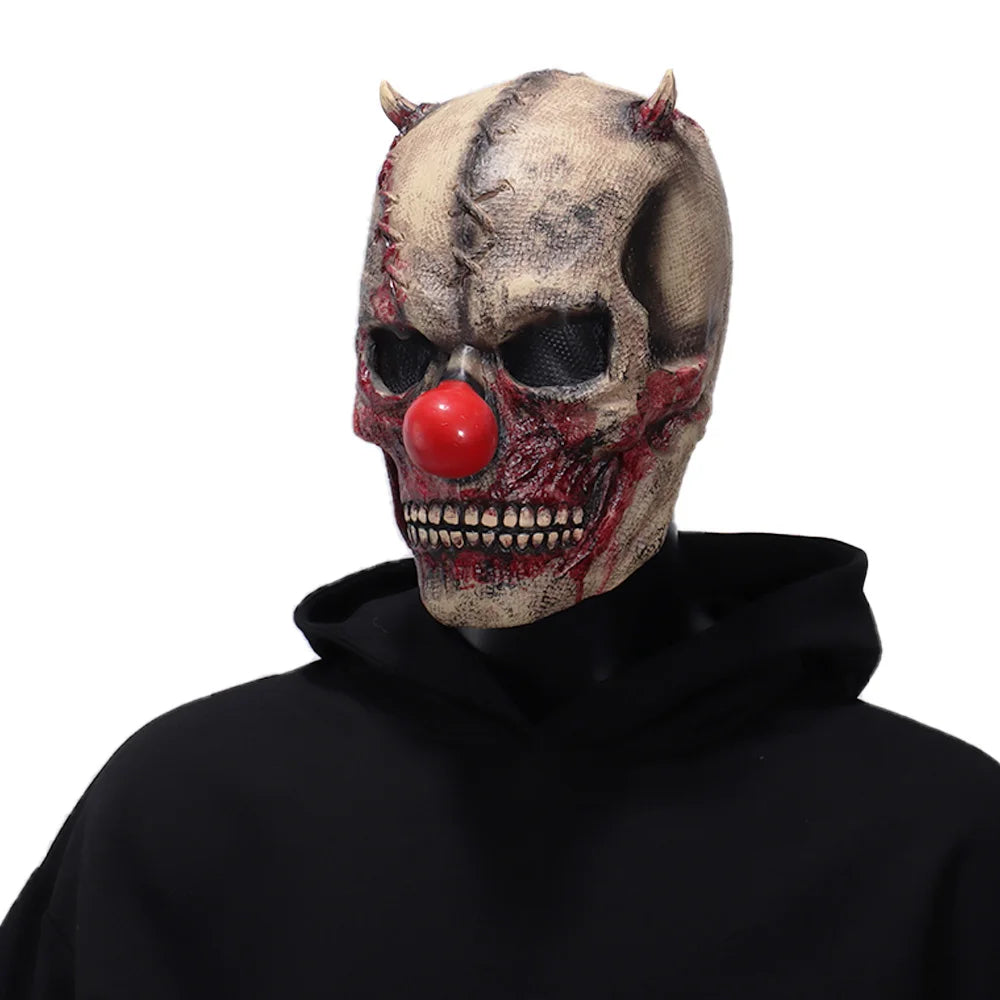Horror Demon Skull Joker Latex Mask Halloween Cosplay
