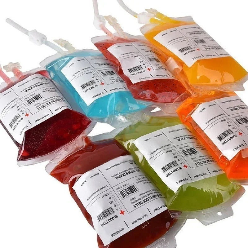 Simulation IV Blood Bags Drink Container Props Halloween Cosplay
