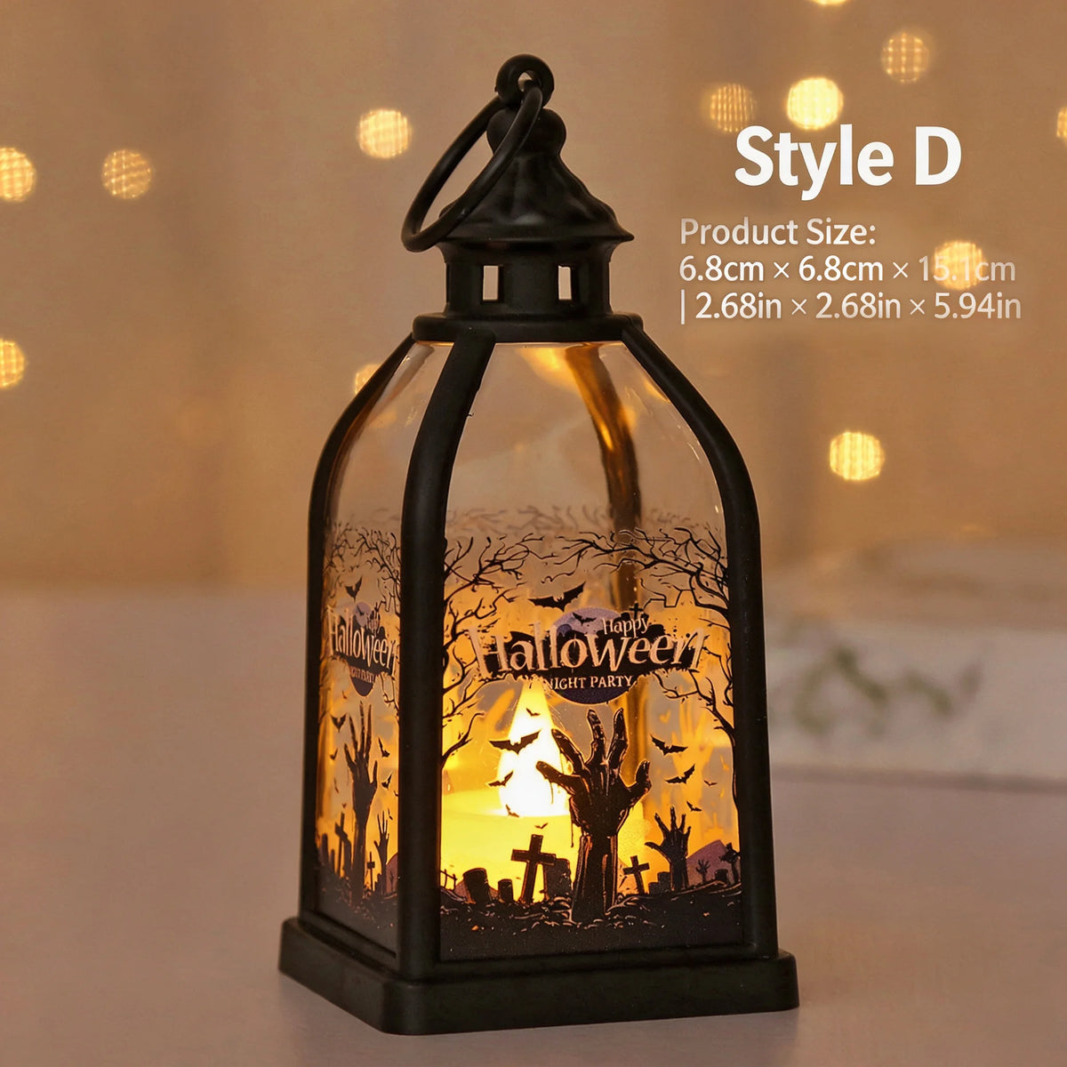 Vintage Flickering Candle LED Lantern Halloween Cosplay