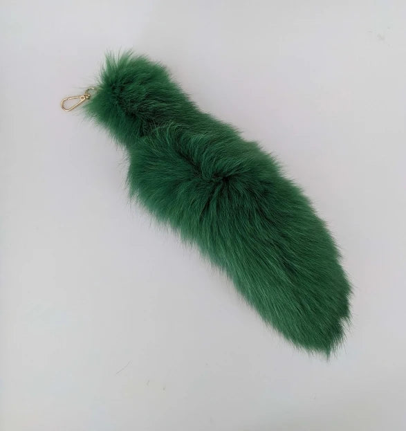 Natural Fox Fur Tail Keychain Cosplay Accessory