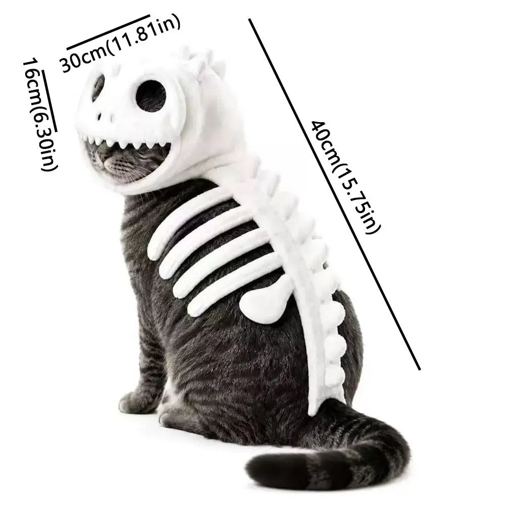 Dinosaur Skeleton Hoodie Cat Dog Halloween Cosplay