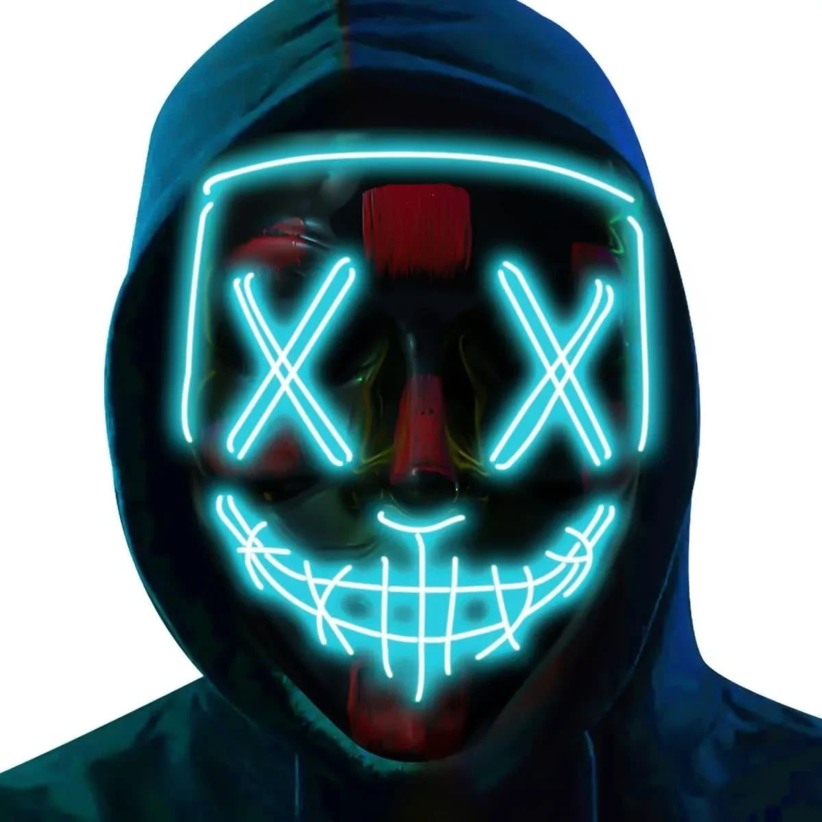 Scary LED Light Up EL Wire Mask Halloween Cosplay